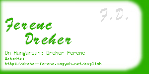 ferenc dreher business card